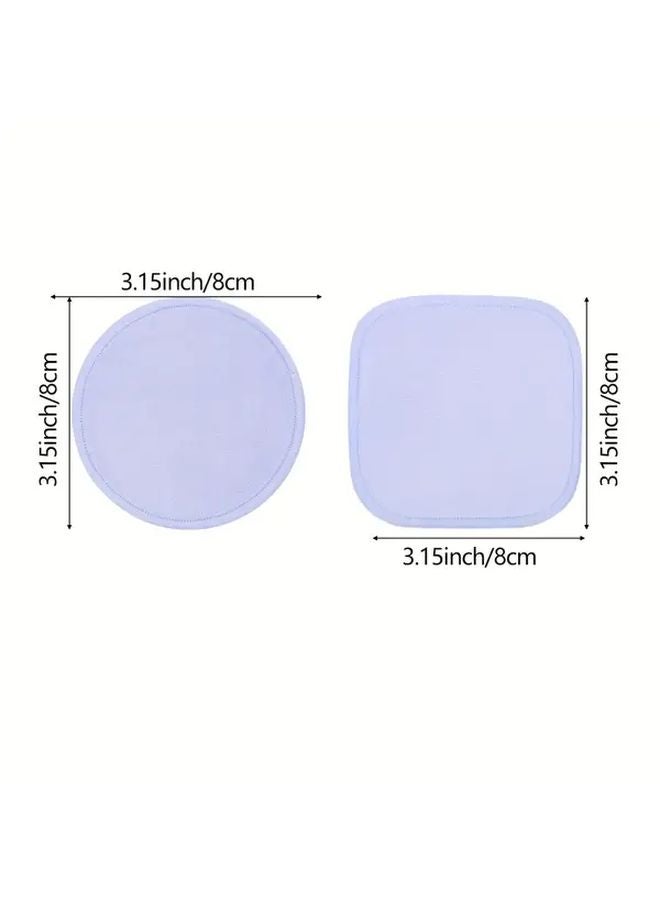 Fangyuan Blue Gray Reusable Velvet Makeup Remover Pads Washable 10pcs All Skin Types - Image 4